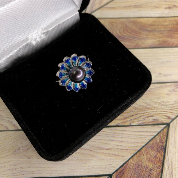 Vantel Pearls Sterling Silver Blooming Love Ring Size 8 - Picture 2 of 7